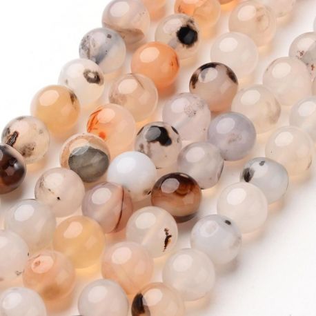 Natural agate beads, 8 mm., 1 strand AK1502