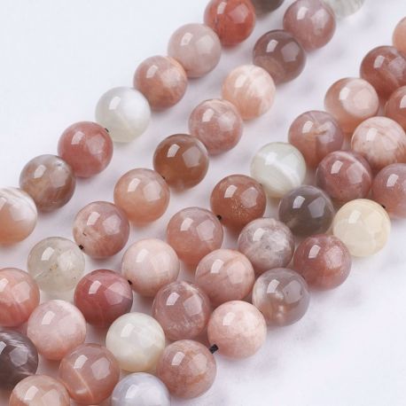 Natural moon stone beads, 10 mm., 1 strand AK1498