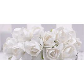 Popierinės dekoratyvinės rožytės 10 mm, 12 vnt.