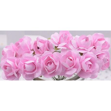 Popierinės dekoratyvinės rožytės 10 mm, 12 vnt. DEKO290