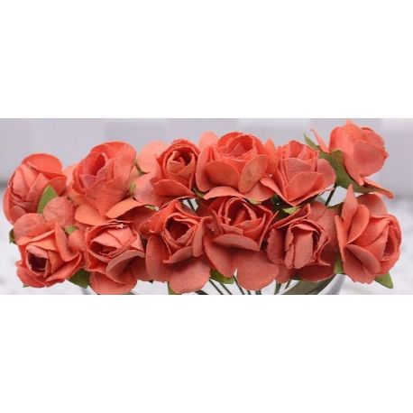 Paper decorative roses 10 mm, 12 pcs. DEKO291