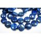 Lapis Lazuli bead thread, dark blue coin shape 10mm
