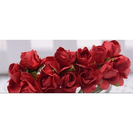 Popierinės dekoratyvinės rožytės 10 mm, 12 vnt. DEKO293