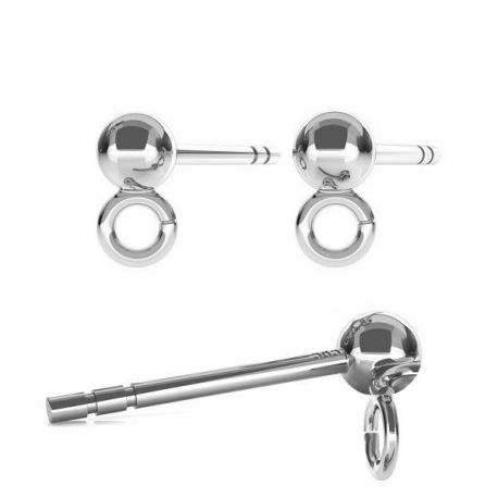 Earring hooks - nails 925 with bubble, 13x3 mm 1 pair SID0036