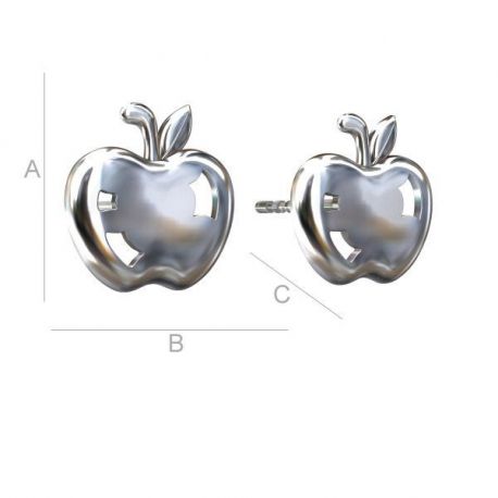 Earring hooks - nails 925 "Apples", 10x9x11,5 mm 1 pair SID0037