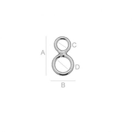 Viimistluselement - kaheosalised kinnised rõngad 925, 7,2x4 mm 3 tk. SID0054