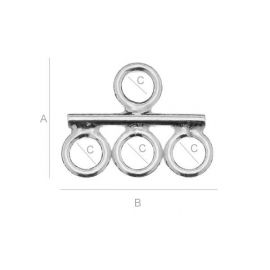 Lingikonnektorid 925 kolmerealised, 9,6x12,2x2,4 mm 2 tk. SID0040