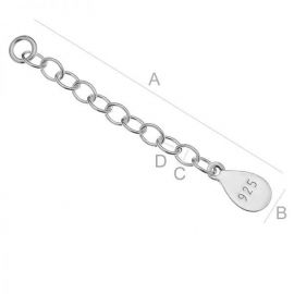 Extension chain with pendant 925, width ~5 mm 2 pcs. SID0047
