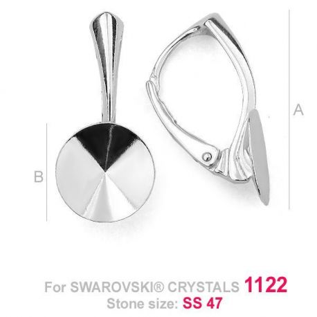 Ohrhaken 925 Swarovski 1122 10 mm Kristalle, 22,5x9,8 mm 1 Paar SID0030