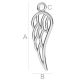 Pendant "Wing" 925, 29.5x10x1.7 mm 1 pcs. SID0007