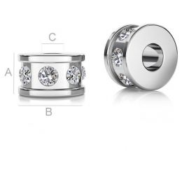 Spacer 925 Swarovski kristallidega, 5x3x2 mm 2 tk. SID0021
