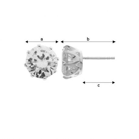 Earrings 925 with Zirconium 9 mm eye, 9x17x11 mm 1 pair SID0029