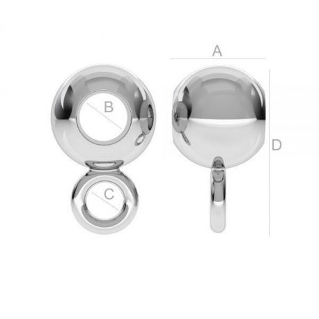 Laikiklis pakabukui 925, 7,4x4x2,1 mm 4 vnt. SID0039