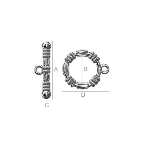 Decorative clasp with rod 925, dial 1 SID0063