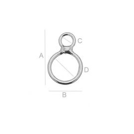 Finishing element - two-piece closed rings 925, 9.5x6 mm 4 pcs. SID0055