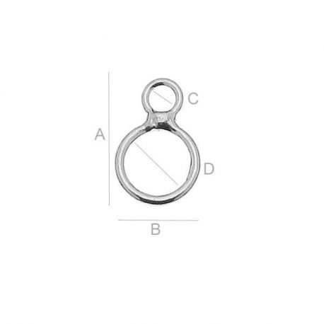 Abschlusselement - zweiteilige geschlossene Ringe 925, 9,5x6 mm 4 Stck. SID0055