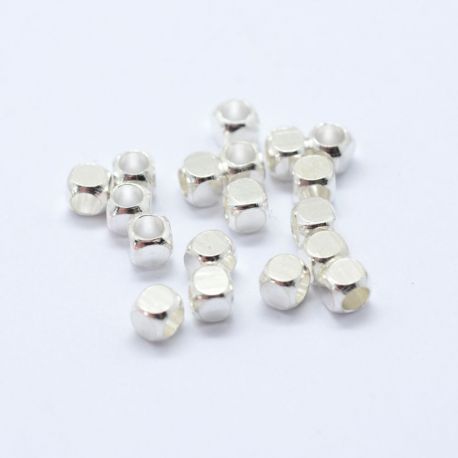 Messingist vaherõngas "Cube", 3x3x3 mm, 10 tk, 1 kott II0431