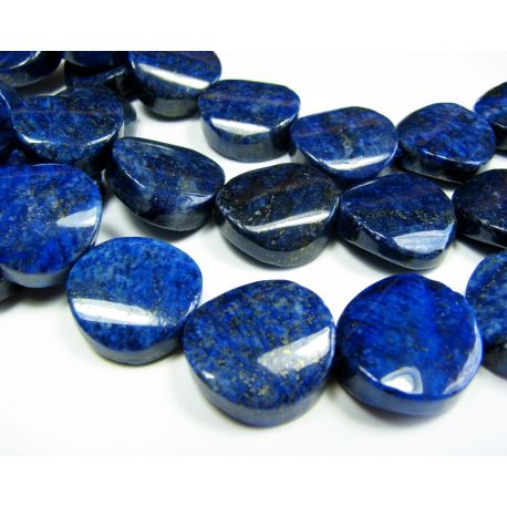 Lapis Lazuli krelles tumši zilas, monētas formas, apmēram 18 mm lielas