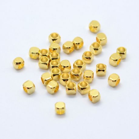 Messingist vaherõngas "Cube", 3x3x3 mm, 10 tk, 1 kott II0433