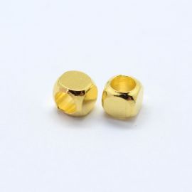 Brass spacer "Cube", 3x3x3 mm, 10 pcs., 1 bag