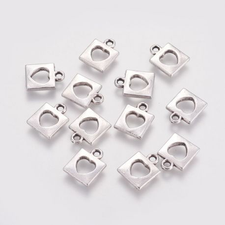 Anhänger "Schloss", 14x11x2 mm, 4 Einheiten, 1 Beutel MD2042