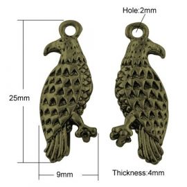 Eagle pendant, 25x9x4 mm, 2 pcs., 1 bag