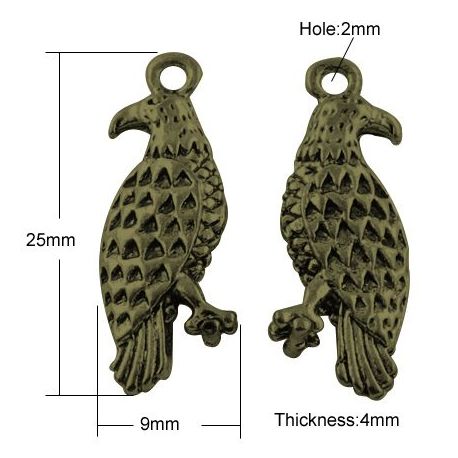 Ērgļa kulons, 25x9x4 mm, 2 gab., 1 soma MD2043