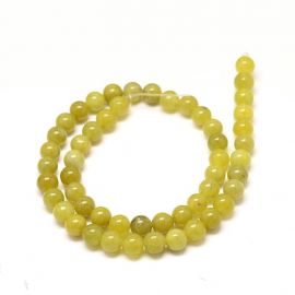 Peridote beads, 4 mm, 1 strand 