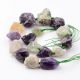 Natural nuggets of Amethyst and Prehnite, 16-32x10-28 mm, 1 strand AK1551