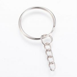 Key ring with chain, 25 mm, 10 pcs., 1 bag