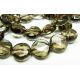 Smoky quartz beads brown, transparent coin shape 12 mm
