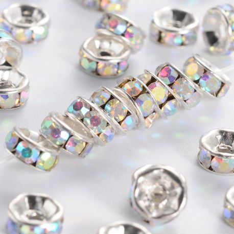 Atstarotājs ar rhinestones, 6 mm, 10 gab., 1 maiss II0428