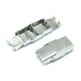 Nerūdijančio plieno 304 laikrodžio tipo užsegimas odelei, 26x13 mm, 2 vnt., 1 maišelis