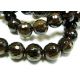 Smoky quartz beads dark brown, transparent round shape 8 mm