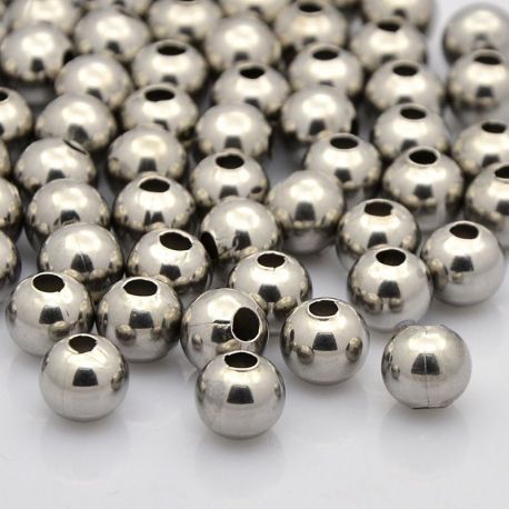 Nerūdijančio plieno 304 intarpas, 6x5 mm, 6 vnt., 1 maišelis II0438