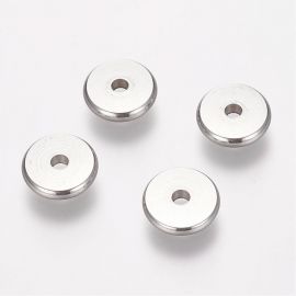 Stainless steel 304 spacer-ring, 10x2 mm, 6 pcs., 1 bag II0441