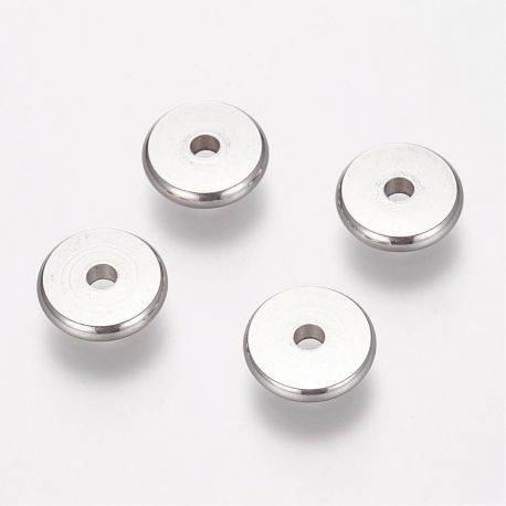 Stainless steel 304 spacer-ring, 10x2 mm, 6 pcs., 1 bag II0441