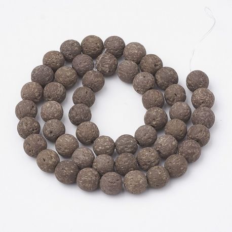 Natural lava beads, 8-8.5 mm, 1 strand KK0306