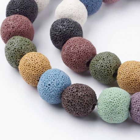 Lava beads, 12 mm, 1 strand KK0309
