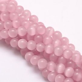 Perlen des Katzenauges. Hellrosa Größe 10 mm