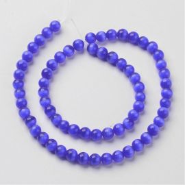 Perlen des Katzenauges. Blaue Größe 8 mm