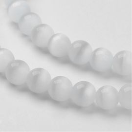 Cat eye beads, 8 mm, 1 strand