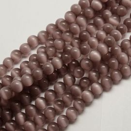 Cat eye beads, 8 mm, 1 strand