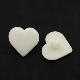Akrüülnupp "Süda", 17x17x3 mm, 4 ühikut, 1 kott
