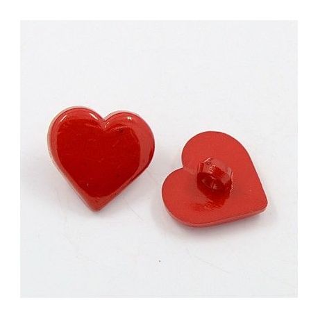 Acrylic button "Heart", 17x17x3 mm, 4 units, 1 bag SAG0042