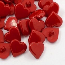 Acrylic button "Heart", 17x17x3 mm, 4 units, 1 bag