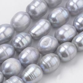 Saldūdens pērles, 7-11x5-8 mm, 1 pavediens