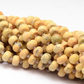 Natural yellow agate beads, 11x7 mm, 1 strand 