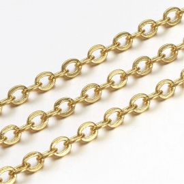 Messingkett, 3,5x3x0,5 mm, ~ 10 meetrit ,, 1 rull MD2065