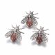 Cikada Brosche mit synthetischem Sonnenstein, 38x36x8 mm, 1 Stck MD2070